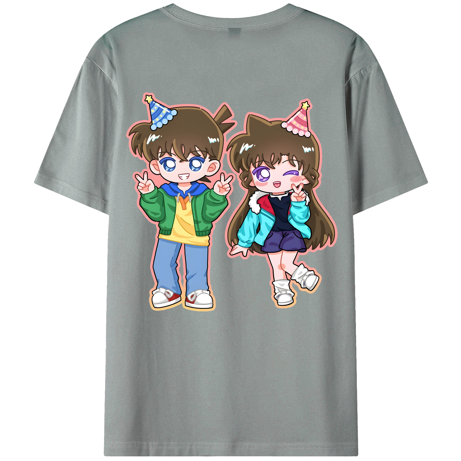 （画像用） 名探偵コナン 毛利 蘭 もうり らん、モーリ ラン Detective Conan Rachel Moore 綿100％ メンズ半袖Tシャツ（バックプリント） 通気性